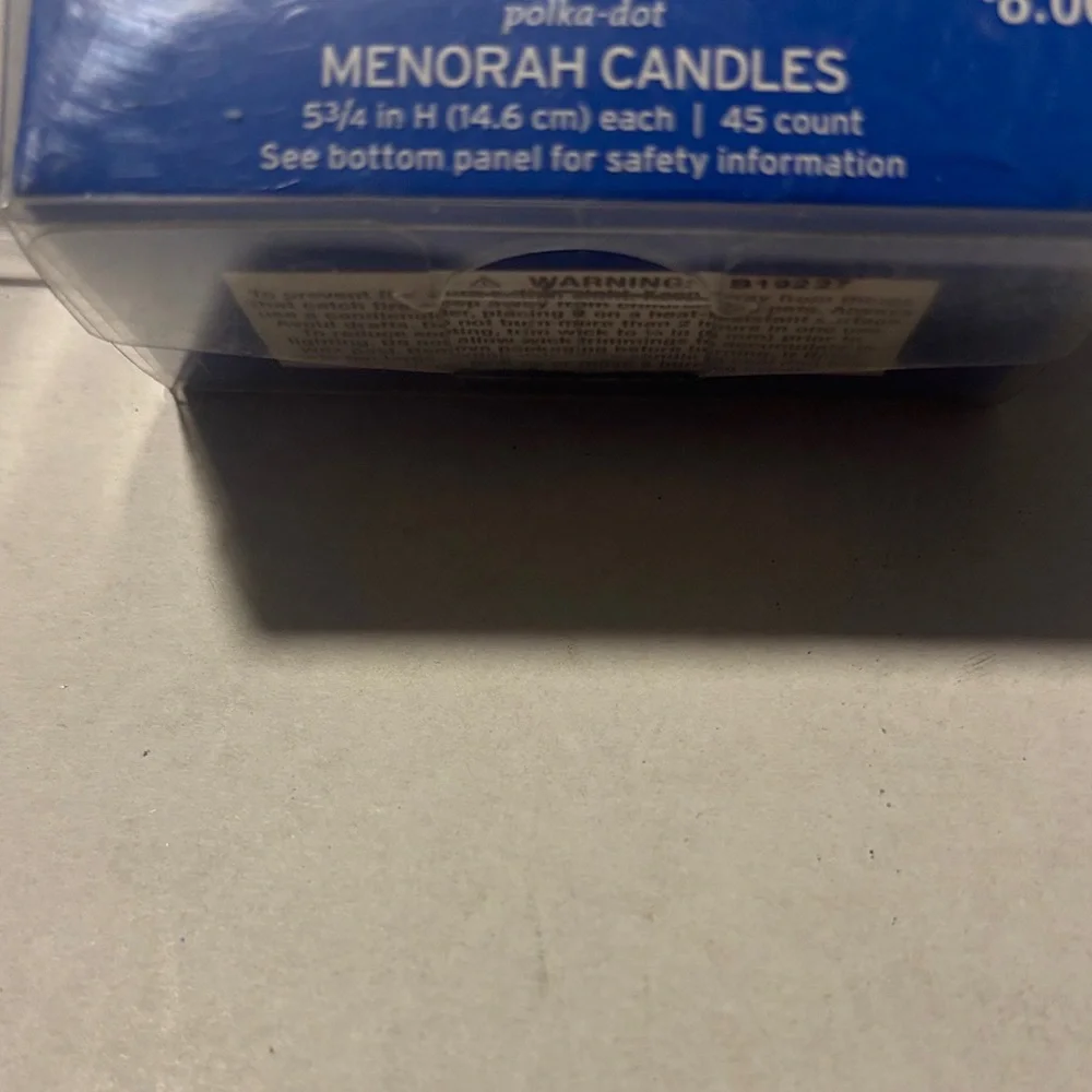 Blue Polka Dot Hanukkah menorah candles 45 count